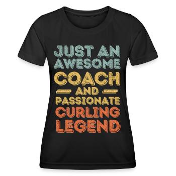 Trainer Curling retro - Women's Functional T-Shirt - black - Front - AI Model Female 172 light (172cm)