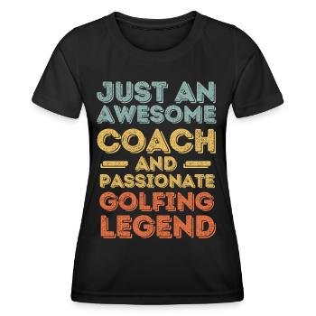 Trainer Golf retro - Frauen Funktions-T-Shirt - Schwarz - Vorne - AI Model Female 172 light (172cm)