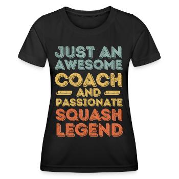 Coach Squash retro - Women's Functional T-Shirt - black - Front - AI Model Female 172 light (172cm)
