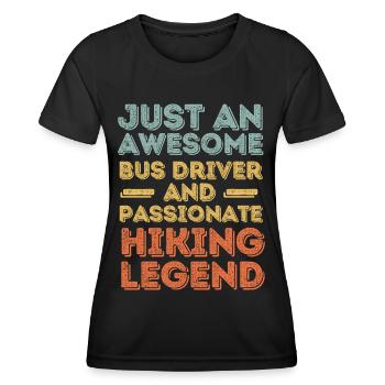 Bus drivers hiking retro - Women's Functional T-Shirt - black - Front - AI Model Female 172 light (172cm)