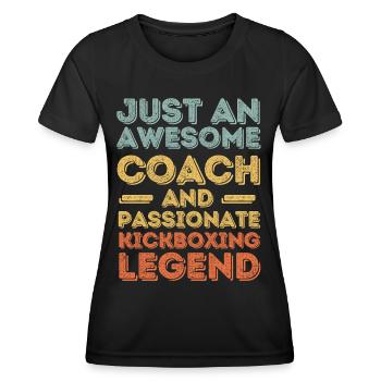 Trainer Kickboxen retro - Frauen Funktions-T-Shirt - Schwarz - Vorne - AI Model Female 172 light (172cm)