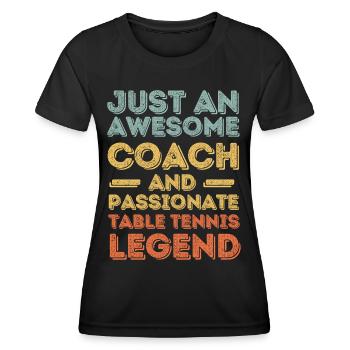 Trainer Tischtennis retro - Frauen Funktions-T-Shirt - Schwarz - Vorne - AI Model Female 172 light (172cm)