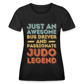Bus driver Judo retro - Women's Functional T-Shirt - black - Front - AI Model Female 172 light (172cm)