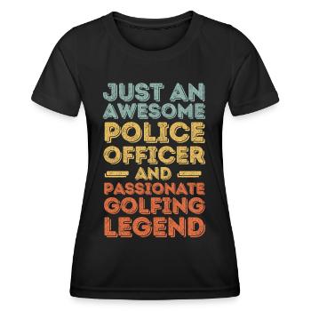 Polizist Golfen retro - Frauen Funktions-T-Shirt - Schwarz - Vorne - AI Model Female 172 light (172cm)