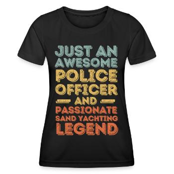 Policeman sand sailing retro - Women's Functional T-Shirt - black - Front - AI Model Female 172 light (172cm)