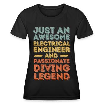 Electrical Engineer Diving retro - Women's Functional T-Shirt - black - Front - AI Model Female 172 light (172cm)