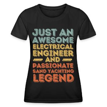 Electrical engineer sand sails retro - Women's Functional T-Shirt - black - Front - AI Model Female 172 light (172cm)