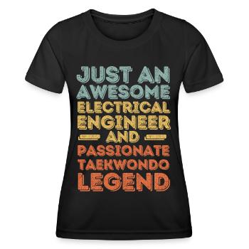 Electrical engineer Taekwondo retro - Women's Functional T-Shirt - black - Front - AI Model Female 172 light (172cm)
