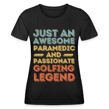 Paramedics Golf retro - Women's Functional T-Shirt - black - Front - AI Model Female 172 light (172cm)