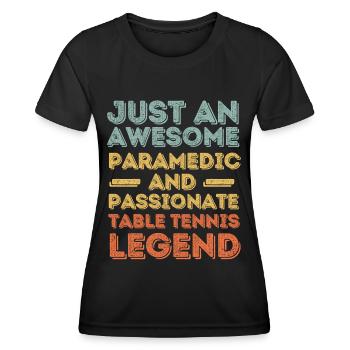Paramedic table tennis retro - Women's Functional T-Shirt - black - Front - AI Model Female 172 light (172cm)