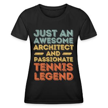 Architekt Tennis retro - Frauen Funktions-T-Shirt - Schwarz - Vorne - AI Model Female 172 light (172cm)
