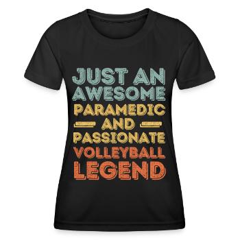 Paramédic Volleyball rétro - T-shirt sport Femme - noir - Devant - AI Model Female 172 light (172cm)