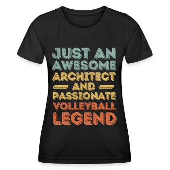 Architecte Volleyball rétro - T-shirt sport Femme - noir - Devant - AI Model Female 172 light (172cm)