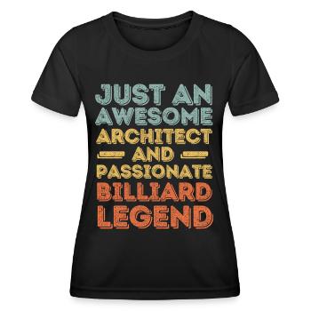 Architekt Billard retro - Frauen Funktions-T-Shirt - Schwarz - Vorne - AI Model Female 172 light (172cm)