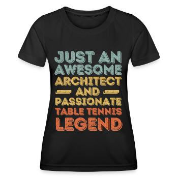 Architekt Tischtennis retro - Frauen Funktions-T-Shirt - Schwarz - Vorne - AI Model Female 172 light (172cm)
