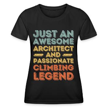 Architekt Klettern retro - Frauen Funktions-T-Shirt - Schwarz - Vorne - AI Model Female 172 light (172cm)