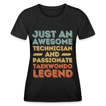 Technicien Taekwondo rétro - T-shirt sport Femme - noir - Devant - AI Model Female 172 light (172cm)