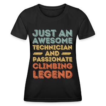 Techniker Klettern retro - Frauen Funktions-T-Shirt - Schwarz - Vorne - AI Model Female 172 light (172cm)