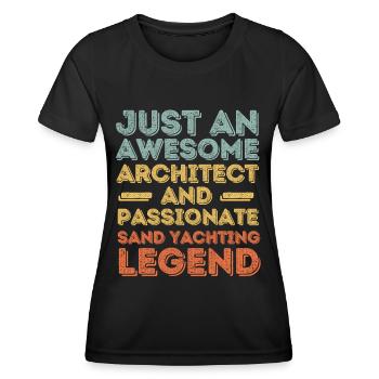 Architekt Strandsegeln retro - Frauen Funktions-T-Shirt - Schwarz - Vorne - AI Model Female 172 light (172cm)