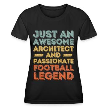Architekt Fußball retro - Frauen Funktions-T-Shirt - Schwarz - Vorne - AI Model Female 172 light (172cm)