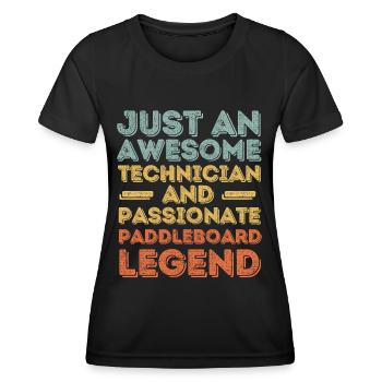 Techniker Paddleboard retro - Frauen Funktions-T-Shirt - Schwarz - Vorne - AI Model Female 172 light (172cm)