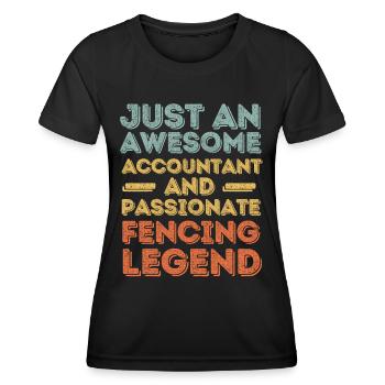 Buchhalter Fechten retro - Frauen Funktions-T-Shirt - Schwarz - Vorne - AI Model Female 172 light (172cm)
