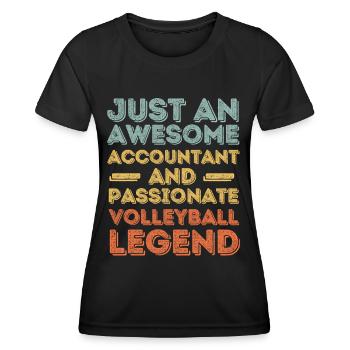 Comptable Volleyball rétro - T-shirt sport Femme - noir - Devant - AI Model Female 172 light (172cm)