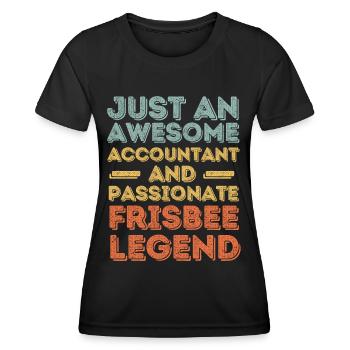 Accountant Frisbee retro - Women's Functional T-Shirt - black - Front - AI Model Female 172 light (172cm)