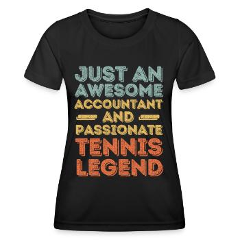 Buchhalter Tennis retro - Frauen Funktions-T-Shirt - Schwarz - Vorne - AI Model Female 172 light (172cm)