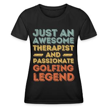 Therapeut Golf retro - Frauen Funktions-T-Shirt - Schwarz - Vorne - AI Model Female 172 light (172cm)
