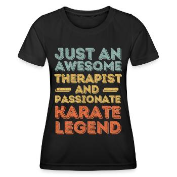 Therapeut Karate retro - Frauen Funktions-T-Shirt - Schwarz - Vorne - AI Model Female 172 light (172cm)