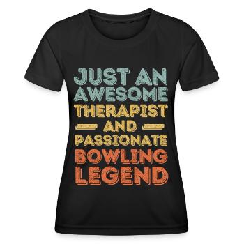 Therapeut Bowling retro - Frauen Funktions-T-Shirt - Schwarz - Vorne - AI Model Female 172 light (172cm)