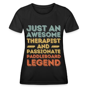 Therapeut Paddleboard retro - Frauen Funktions-T-Shirt - Schwarz - Vorne - AI Model Female 172 light (172cm)