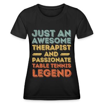 Therapeut Tischtennis retro - Frauen Funktions-T-Shirt - Schwarz - Vorne - AI Model Female 172 light (172cm)