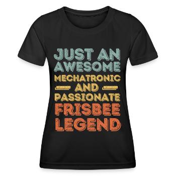 Mechatronics Engineer Frisbee retro - Women's Functional T-Shirt - black - Front - AI Model Female 172 light (172cm)