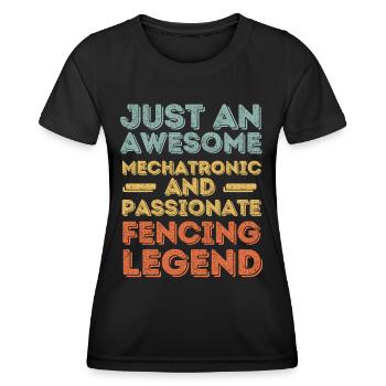 Mechatroniker Fechten retro - Frauen Funktions-T-Shirt - Schwarz - Vorne - AI Model Female 172 light (172cm)