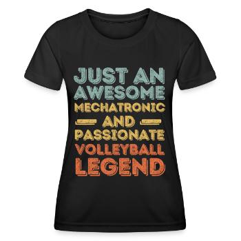 Mécatronique Volleyball rétro - T-shirt sport Femme - noir - Devant - AI Model Female 172 light (172cm)