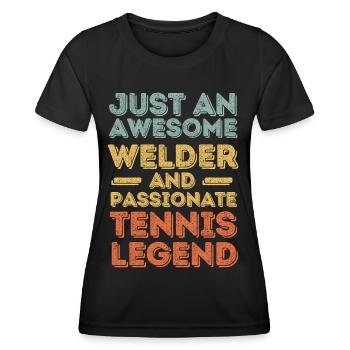 Souder Tennis rétro - T-shirt sport Femme - noir - Devant - AI Model Female 172 light (172cm)