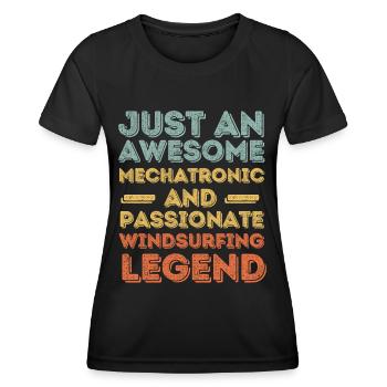 Mechatroniker Windsurfen retro - Frauen Funktions-T-Shirt - Schwarz - Vorne - AI Model Female 172 light (172cm)
