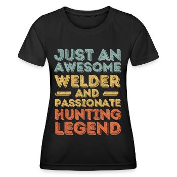 Welder hunting retro - Women's Functional T-Shirt - black - Front - AI Model Female 172 light (172cm)