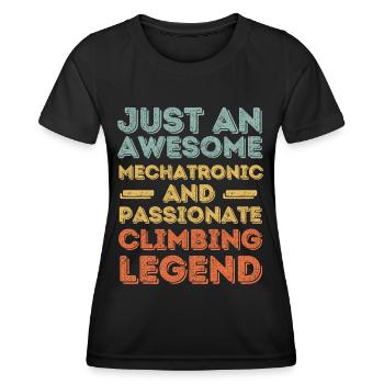 Mechatroniker Klettern retro - Frauen Funktions-T-Shirt - Schwarz - Vorne - AI Model Female 172 light (172cm)