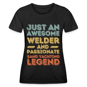 Welder sand sails retro - Women's Functional T-Shirt - black - Front - AI Model Female 172 light (172cm)