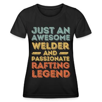 Welder rafting retro - Women's Functional T-Shirt - black - Front - AI Model Female 172 light (172cm)