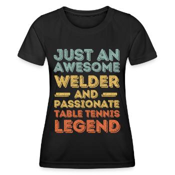 Welder table tennis retro - Women's Functional T-Shirt - black - Front - AI Model Female 172 light (172cm)