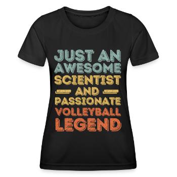 Scientifique Volleyball rétro - T-shirt sport Femme - noir - Devant - AI Model Female 172 light (172cm)