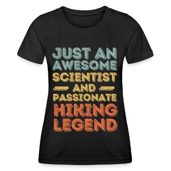 Wissenschaftler Wandern retro - Frauen Funktions-T-Shirt - Schwarz - Vorne - AI Model Female 172 light (172cm)