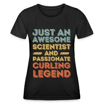 Scientist Curling retro - Women's Functional T-Shirt - black - Front - AI Model Female 172 light (172cm)