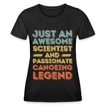 Wissenschaftler Kanu retro - Frauen Funktions-T-Shirt - Schwarz - Vorne - AI Model Female 172 light (172cm)