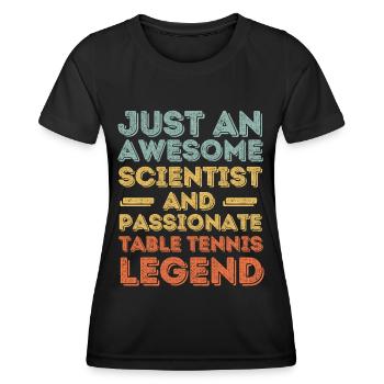 Wissenschaftler Tischtennis retro - Frauen Funktions-T-Shirt - Schwarz - Vorne - AI Model Female 172 light (172cm)