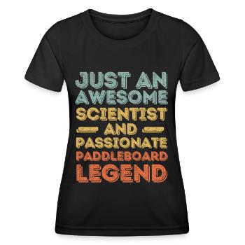 Wissenschaftler Paddleboard retro - Frauen Funktions-T-Shirt - Schwarz - Vorne - AI Model Female 172 light (172cm)